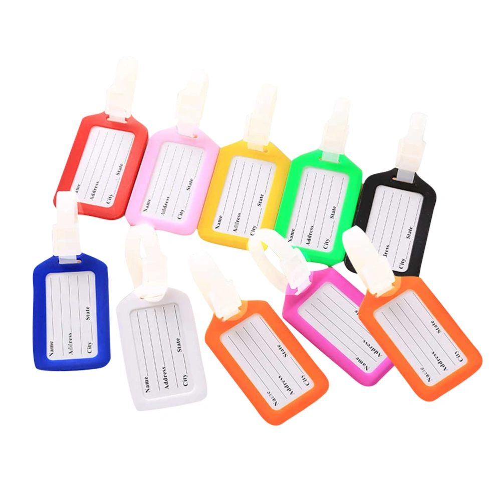 10 Pcs Luggage Tag Baggage Handbag ID Tag Suitcase Tag Name Holder for Traveling (Random Color)