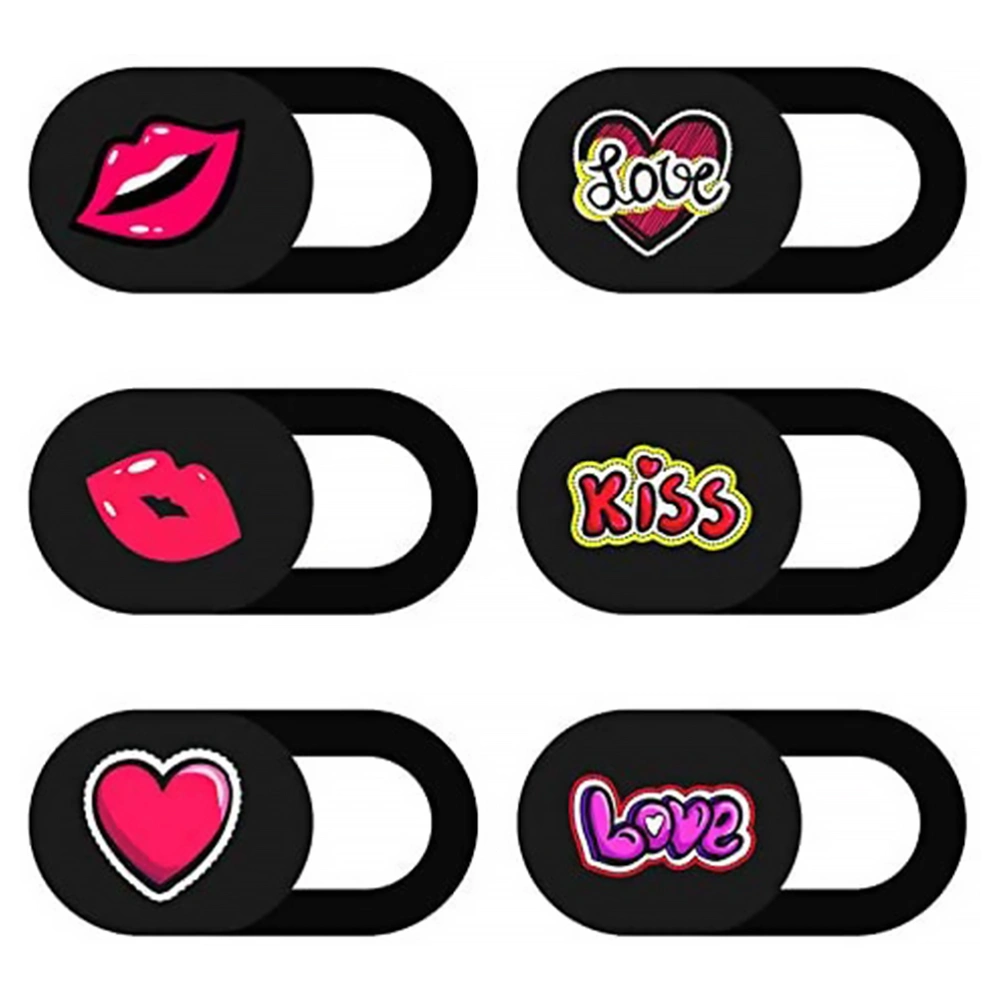 6Pcs Cartoon Lovely Adhesive Laptop Computer Phone Camera Cover Slide Blocker