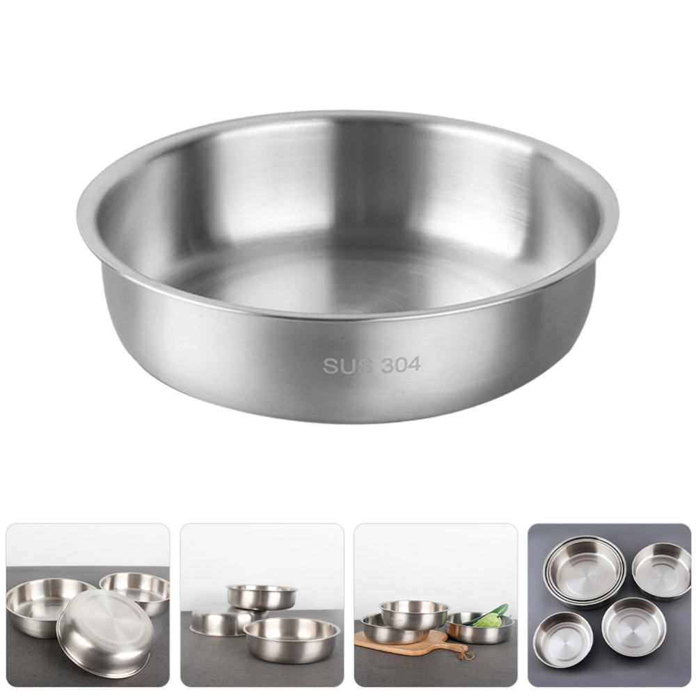 Stainless Steel Buffet Serving Plate Pizza Tray Salad Serving Tray Restaurant Food Plate Fruit Tray