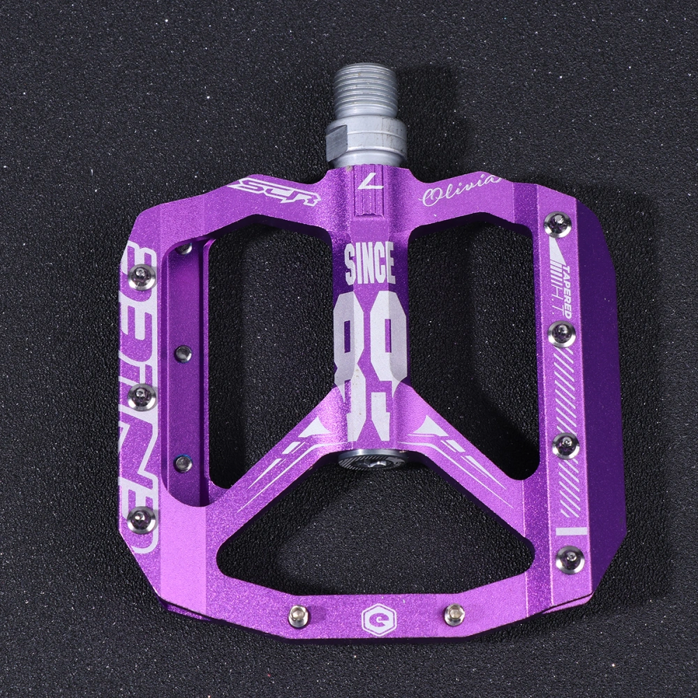 1 Pair of Universal Mountain Bike Pedal Pedal Non-Slip Platform Flat Pedal (Purple)