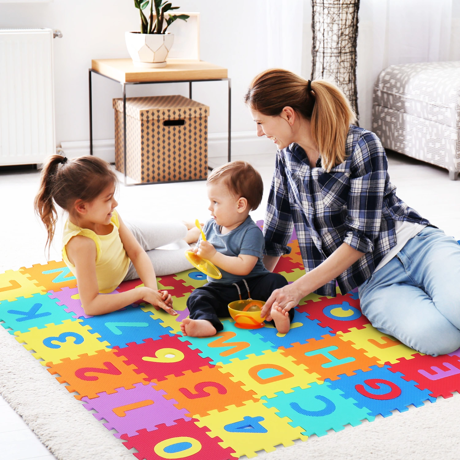 40 Pcs Puzzle Play Mat Baby Foam Play Mat Floor Puzzle Mat Alphabet Number Foam Tiles