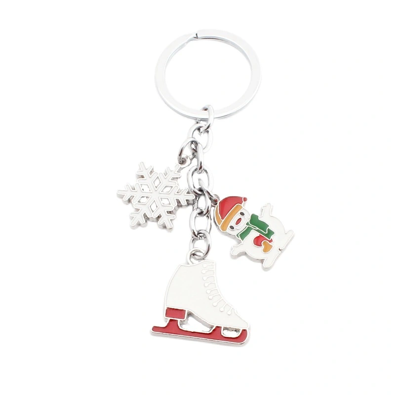 Christmas Theme Keychain Luggage Hanging Car Key Pendant Schoolbag Ring Decoration