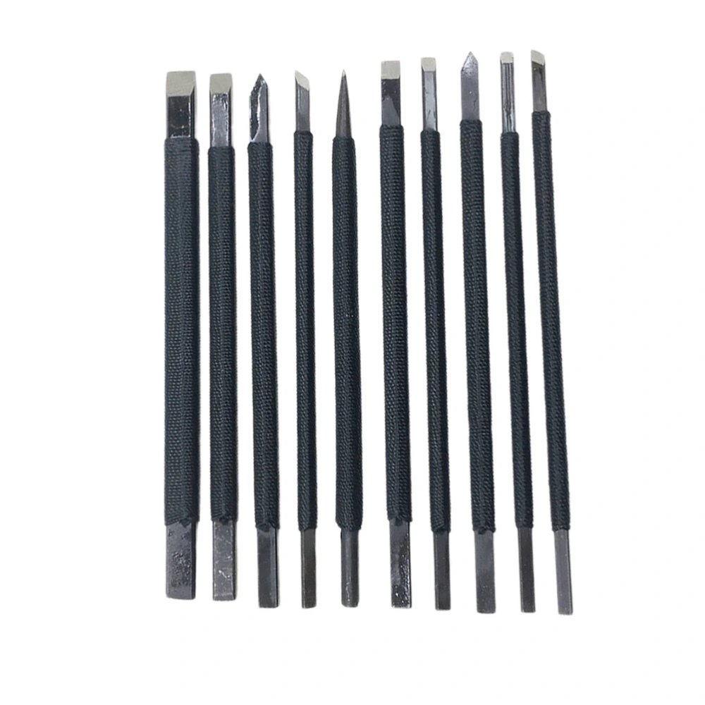 10pcs Professional Hand Carving Kit Stone Carving Tool Tungsten Steel Engraving Lettering Device Graver