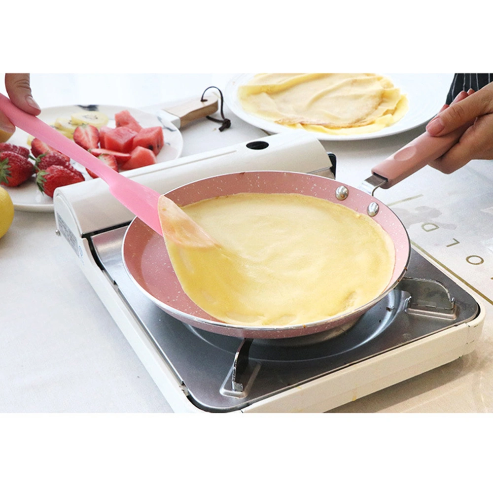 Aluminum Non-stick Pan Practical Frying Pan Useful Omelette Pancake Pan Kitchen Gadget for Home Restaurant (Pink)