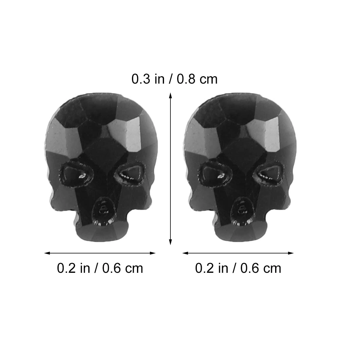 50 Pcs Skull Head Nail Art Glitter Flatback Rhinestones Skull Nail Stickers