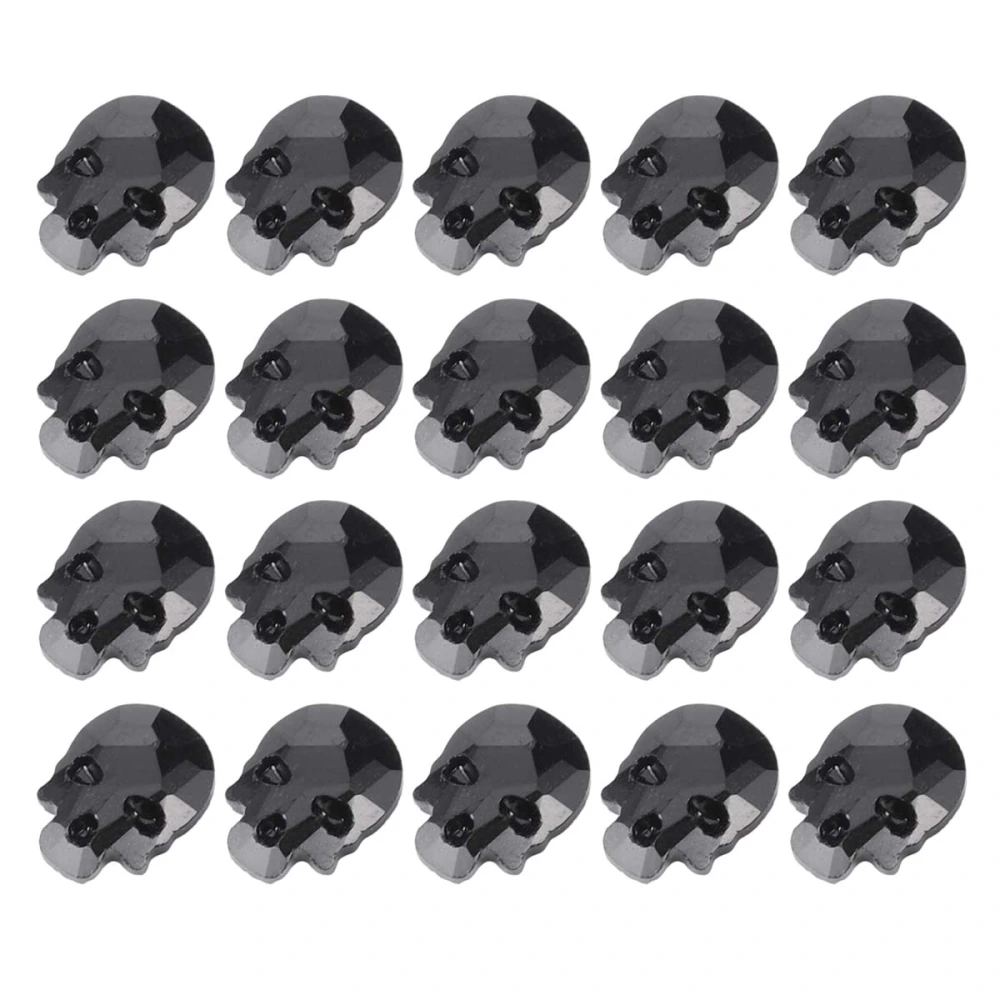 50 Pcs Skull Head Nail Art Glitter Flatback Rhinestones Skull Nail Stickers