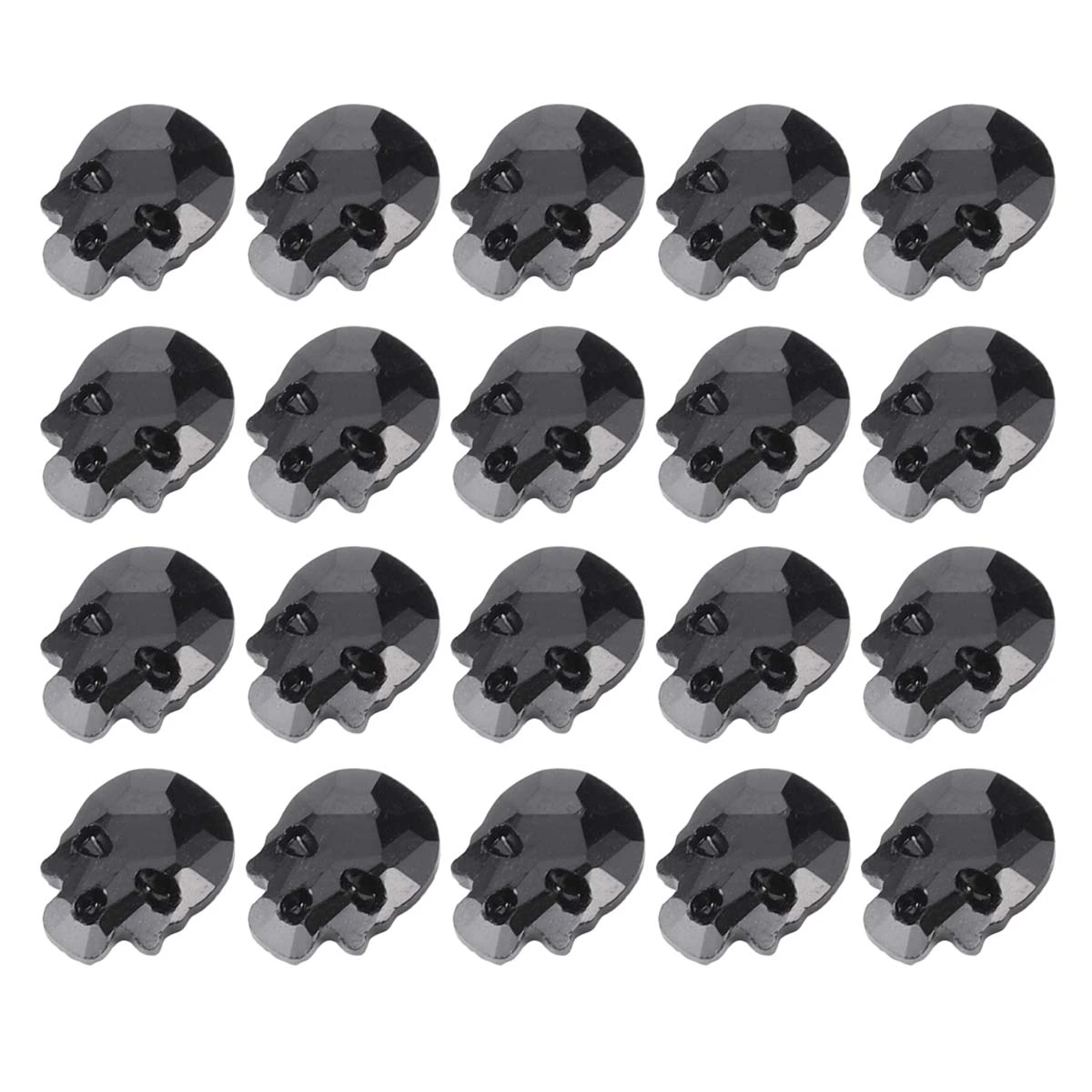 50 Pcs Skull Head Nail Art Glitter Flatback Rhinestones Skull Nail Stickers