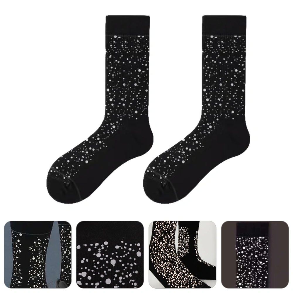 1 Pair Reflective Stockings Comfortable Stockings Trendy Street Sports Socks