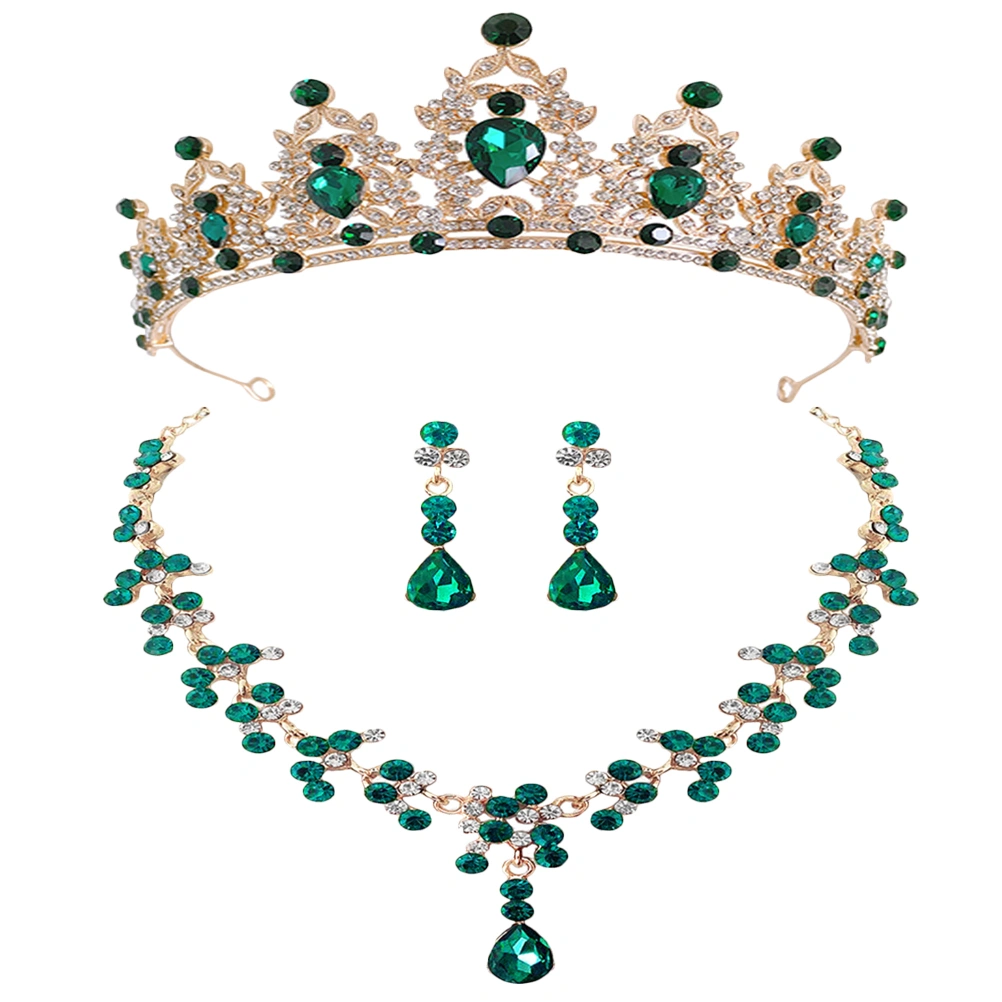 1 Set Wedding Bridal Jewelry Bride Tiara Necklace Earrings Wedding Dress Accessories