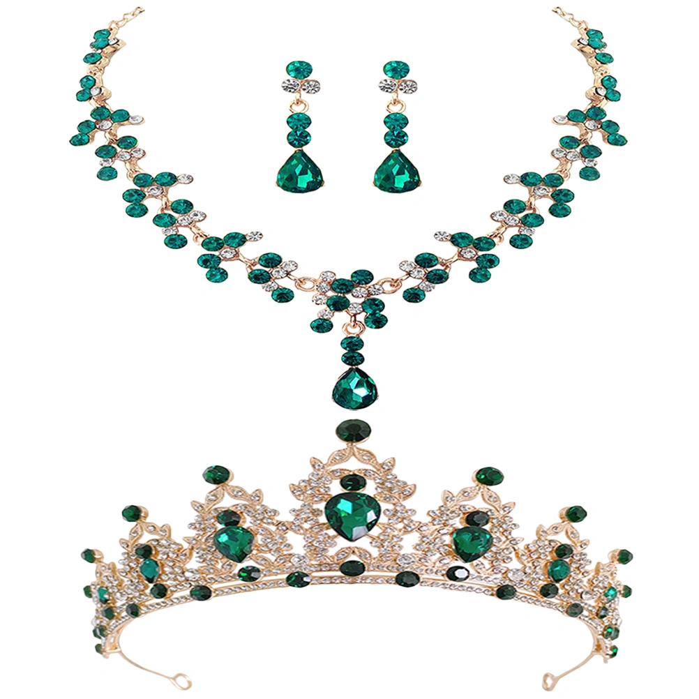 1 Set Wedding Bridal Jewelry Bride Tiara Necklace Earrings Wedding Dress Accessories