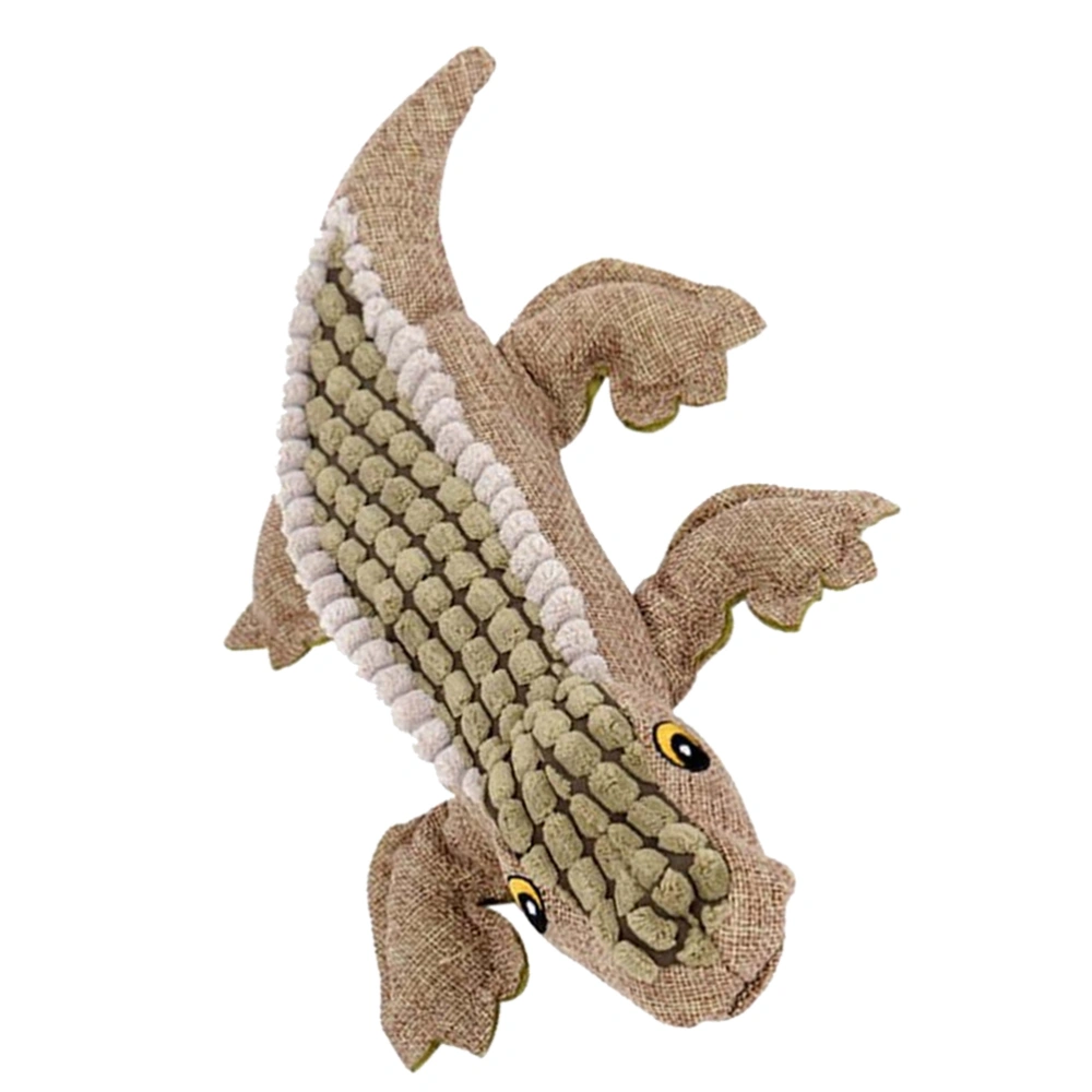 Funny Pet Chew Toy Squeaky Animal Pet Plush Sound Toy Artificial Crocodile Playing Toy (Random Color)