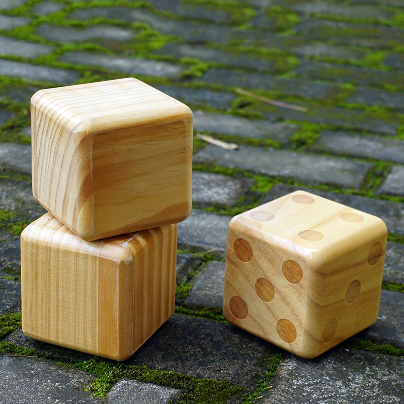 Large Wooden Dice Game Prop Outdoor Yard Wood Dice Large Backyard Game Dice