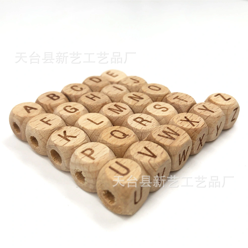 104Pcs Wood Letter Beads Jewelry Making Beads Bracelets Necklace Loose Beads Wood Spacer