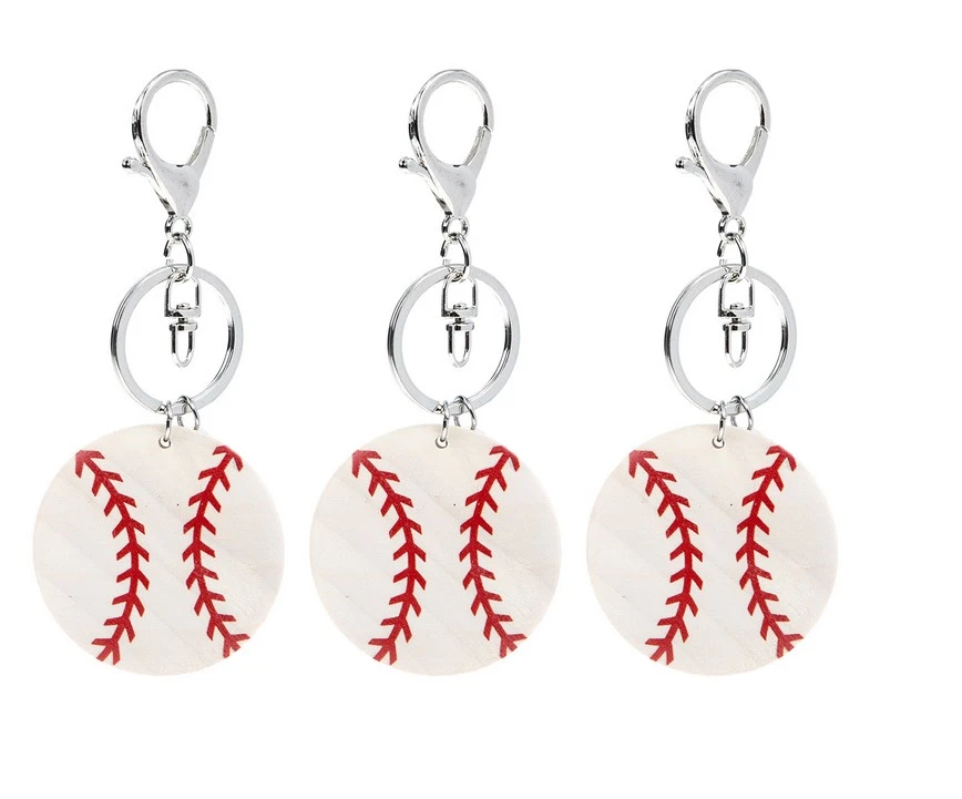 6pcs Creative Baseball Keychains Baseball Key Rings for Boys Sports Theme Favors