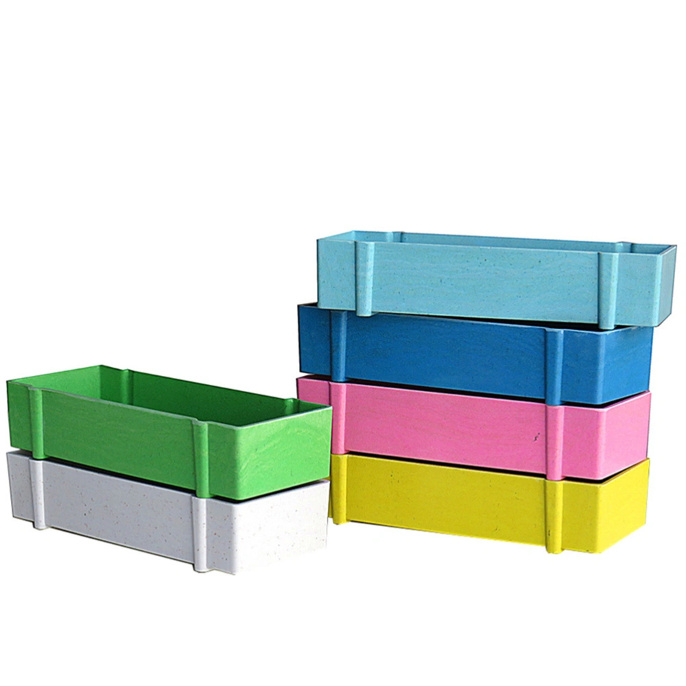 1 Pc Nordic Style Rectangular Flower Pot Succulent Flower Pot Creative Decorative Flower Pot for Home Office (Pink)