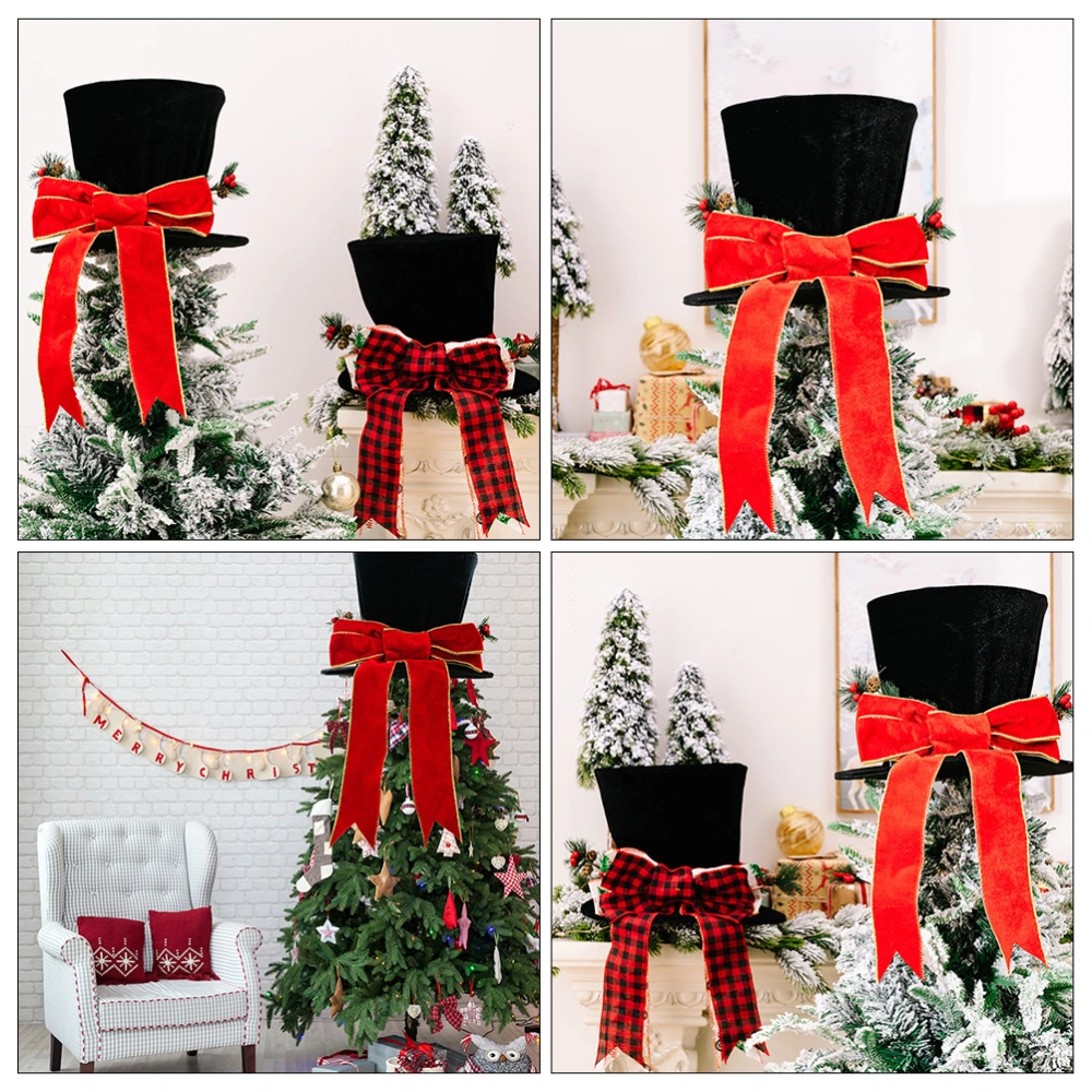 Christmas Tree Topper Hat Decor Xmas Tree Decoration Festival Party Accessory