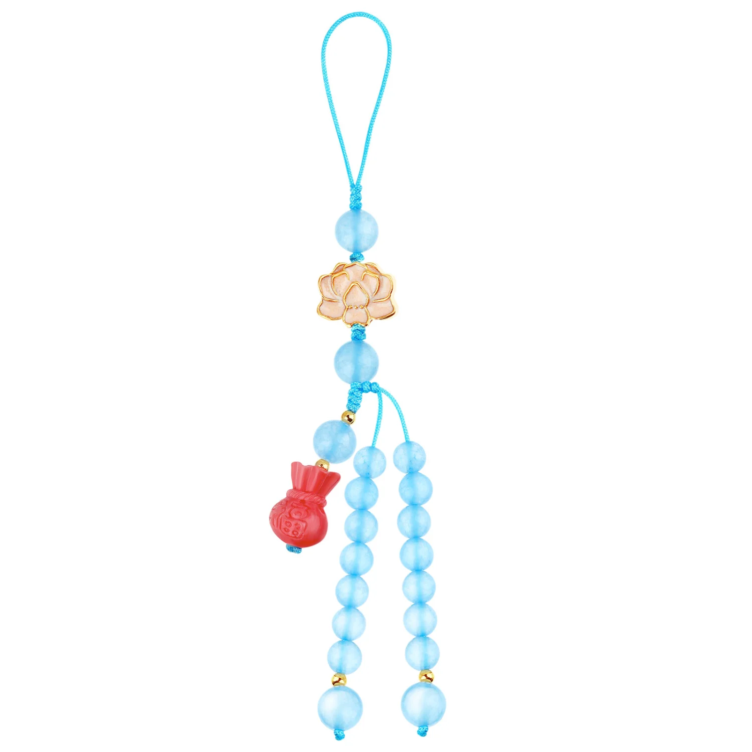1pc Lotus Phone Pendant Mobile Phone Charm Chinese Style Phone Strap (Random Accessories Color)