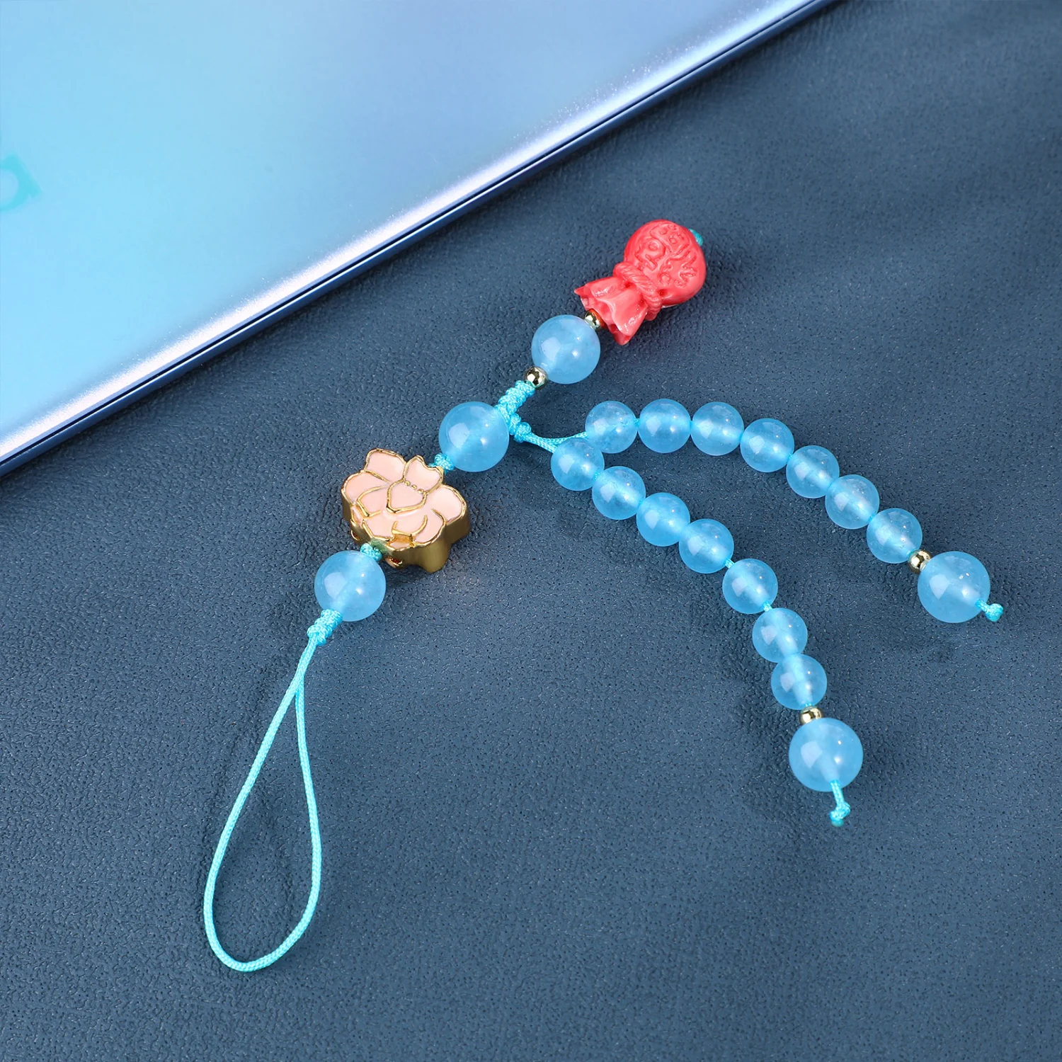 1pc Lotus Phone Pendant Mobile Phone Charm Chinese Style Phone Strap (Random Accessories Color)