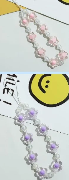 2 Pcs Phone Chains Flower Pendant Lanyards Bracelets Straps Phone Charms