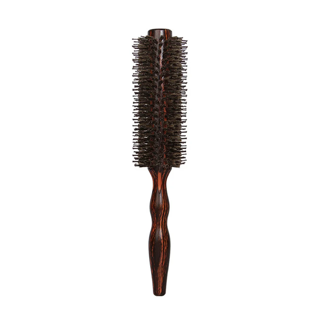 Home Hair Curling Comb Female Rolling Brush Wooden Handle Hair Styling Comb