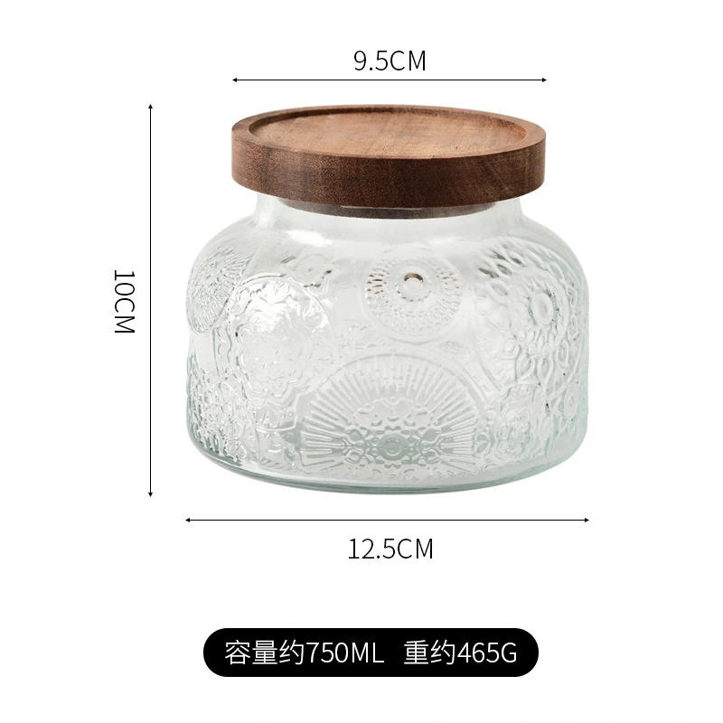 Kitchen Food Container Glass Loose Tea Canister Clear Grain Jar Multi-functional Coffee Bean Canister