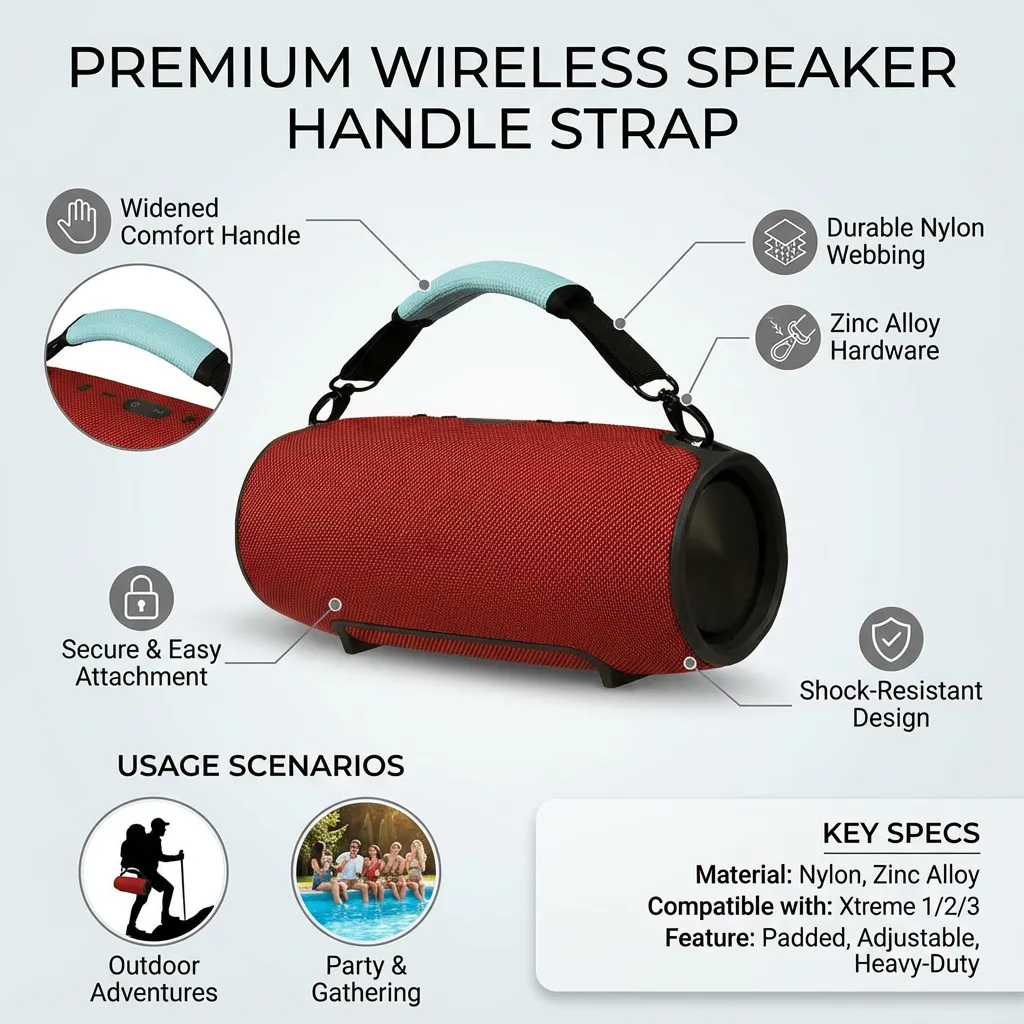 Wireless Speaker Handle Strap Shock-resistant Handle Compatible for Xtreme 1/2/3