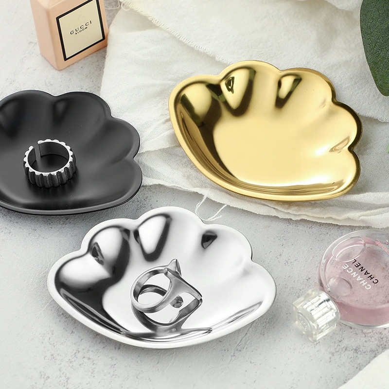 2pcs Shell Trinket Dish Rings Holder Dish Jewelry Dish Trinket Tray Cute Jewelry Organizer Tray