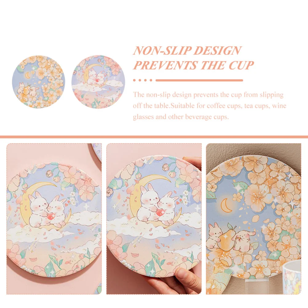 2Pcs Household Cup Pads Decorative Cup Coasters Wear-resistant Coasters Cup Accessory