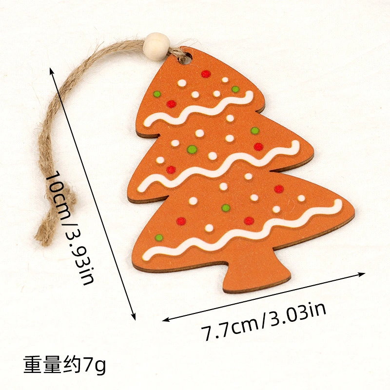 10Pcs Wooden Signs Christmas Hanging Ornament Wood Hanging Pendant Xmas Party Decoration