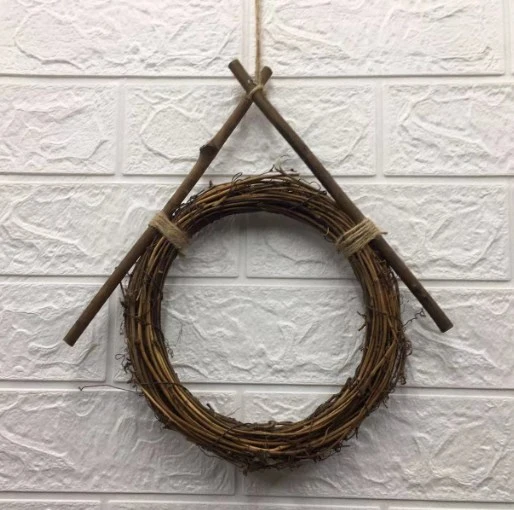 2Pcs Rattan Wreath DIY Hanging Wreath Decorative Rattan Wreath Wreath Frame Rattan Garland Frame