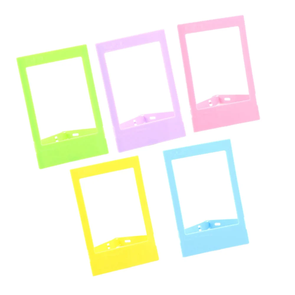 5pcs Colorful Photo Frame Mini DIY Picture Frame Household Art Decor Photo Accessary Compatible for (9x5.7x0.7cm)