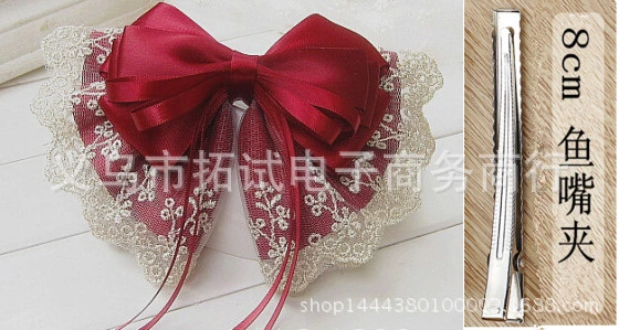 Lace Bow Hair Clip Decorative Hair Clip Cute Hair Clip Duckbilled Hair Clip for Women