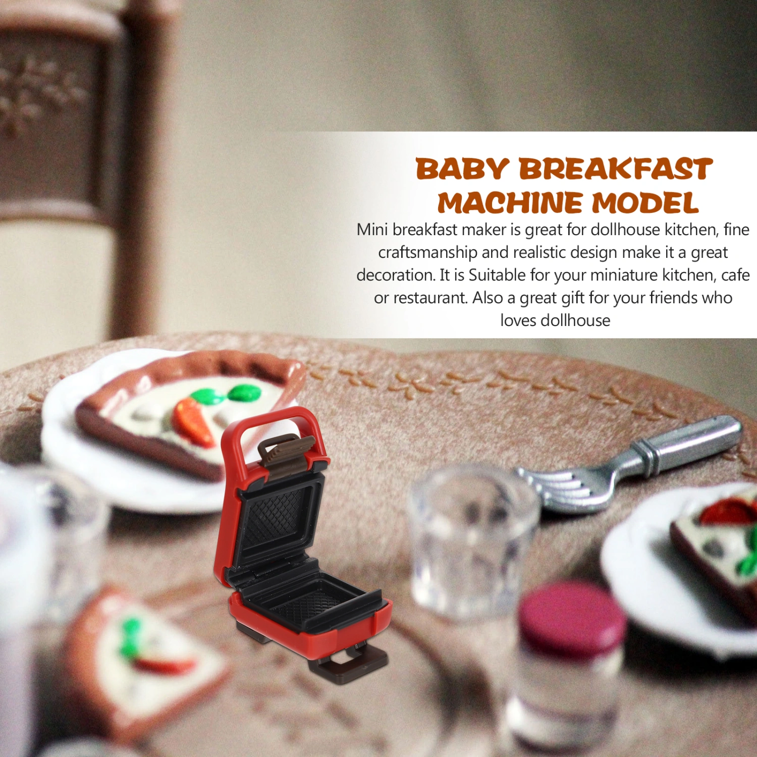 Miniature Breakfast Maker Plastic mini Waffle Maker Dollhouse Kitchen Supplies