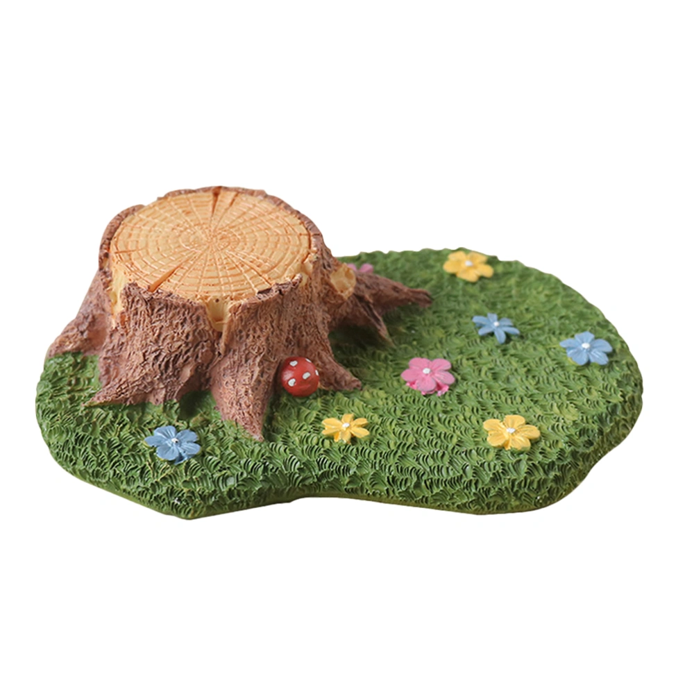 1pc Pastoral Tree Stump Ornament Lovely Resin Photo Prop Cartoon Stump Prop