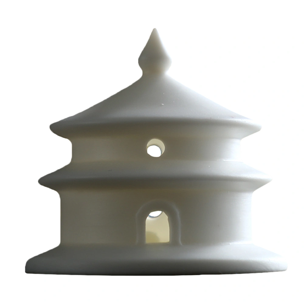 1pc Miniature Pagoda Figure Microlandscape Adornment for Decor ( (White)