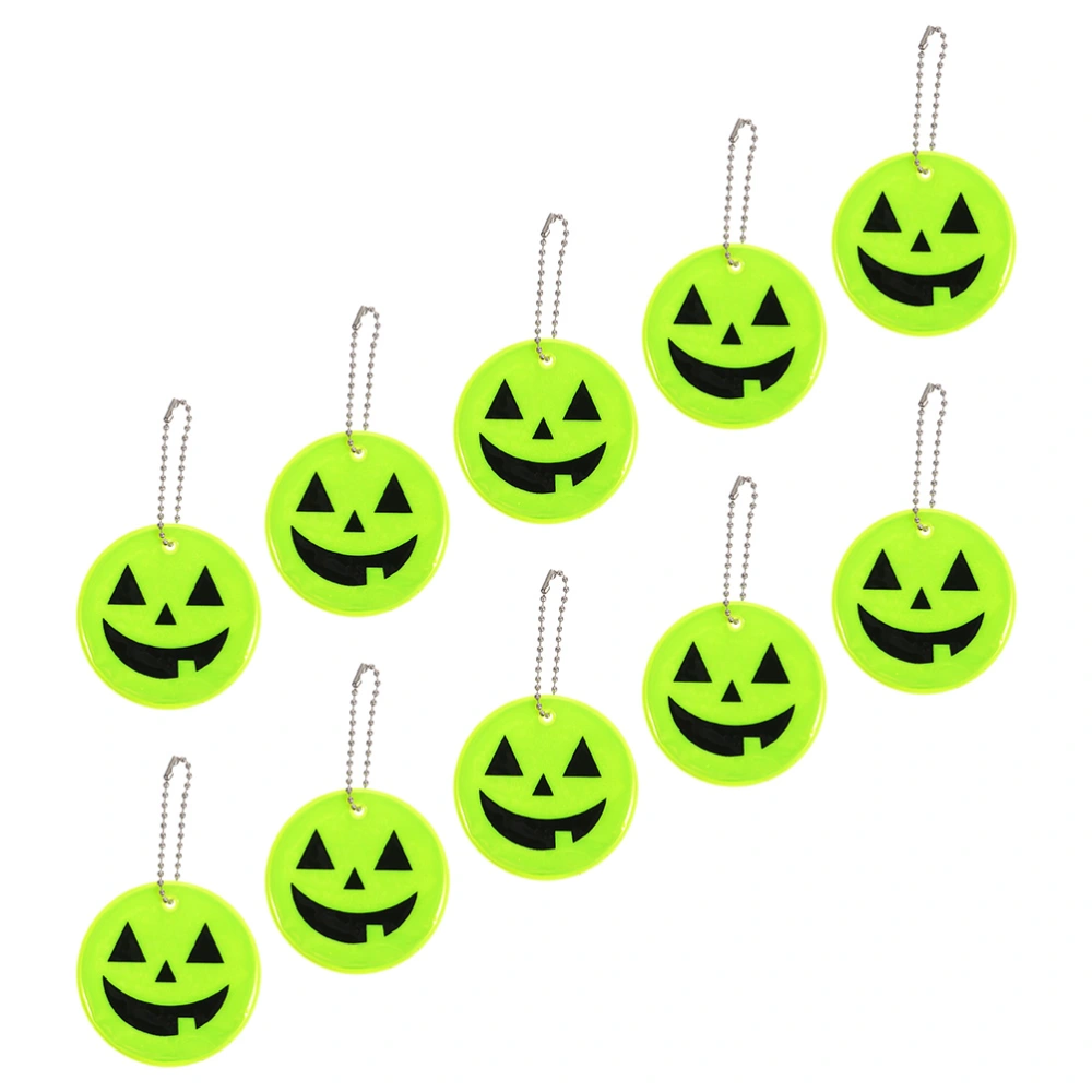 10Pcs Reflective Pendants Night Riding Reflectors Halloween Pumpkin Decorations