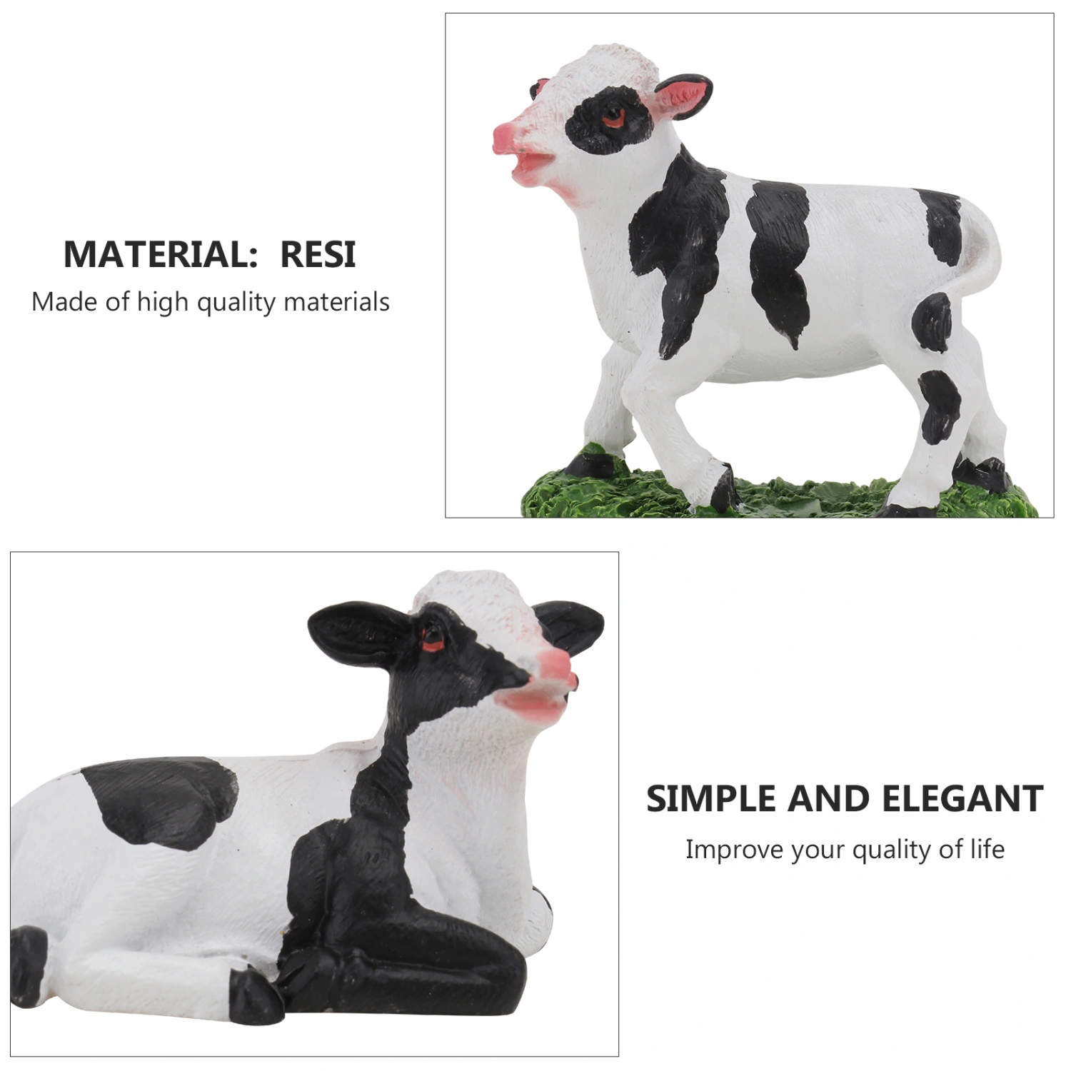 2pcs Mini Cow Adornments Mini Scene Models Small Cow Potted Plant Decors