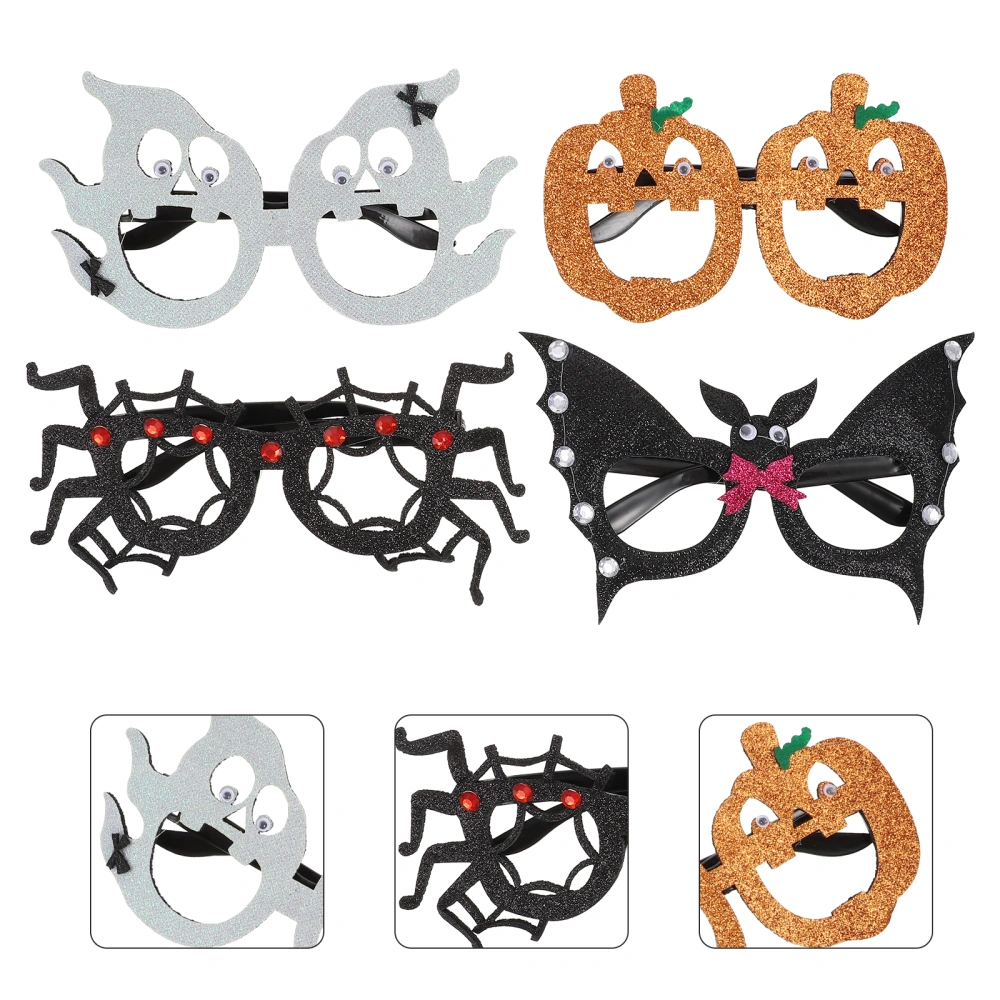 4PCS Funny Pumpkin Spider Ghost Bat Glasses Halloween Kids Decorative Glasses