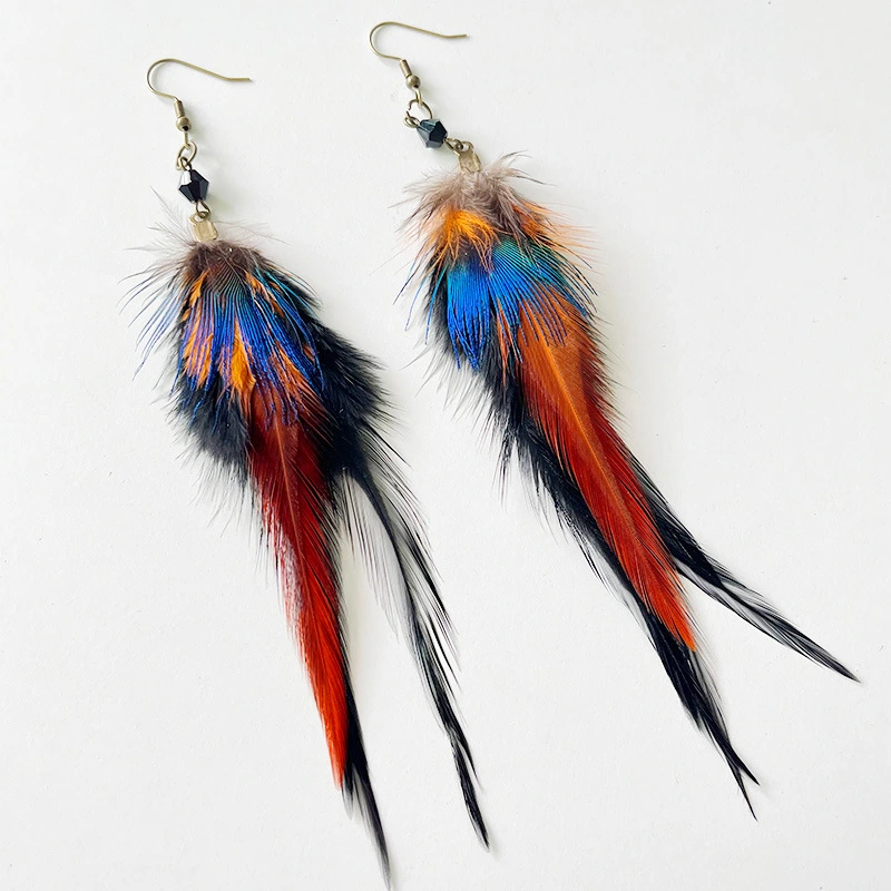 1 Pair Plume Earrings Ethnic Style Earrings Exotic Earrings Women Dangling Earrings