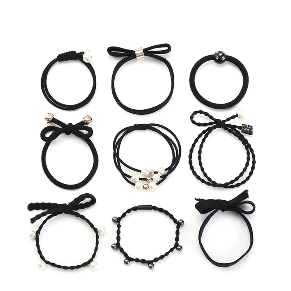 9pcs Fresh Style Ponytail Holders Elastic Hair Bands Hair Ties Hair Accessories for Girl Women