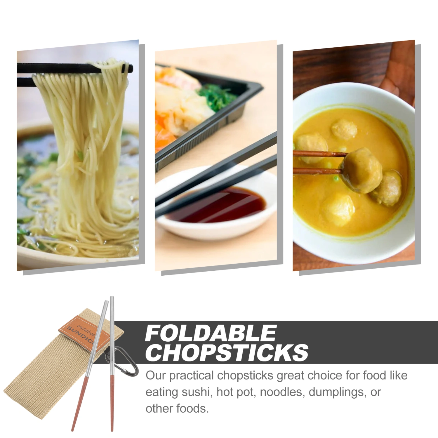 1 Pair Reusable Chopsticks Folding Chopsticks Portable Chopsticks Foldable Chopsticks