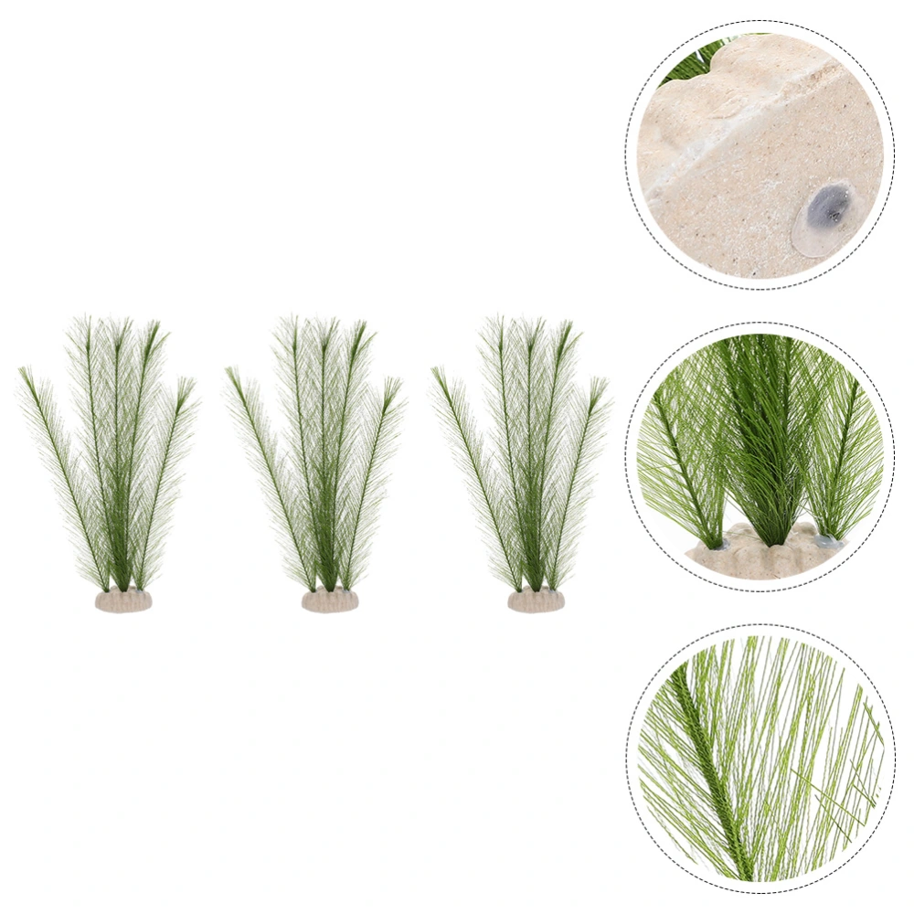 3Pcs Decorative Aquarium Plants Wear-resistant Aquarium Grasses Delicate Aquarium Ornament