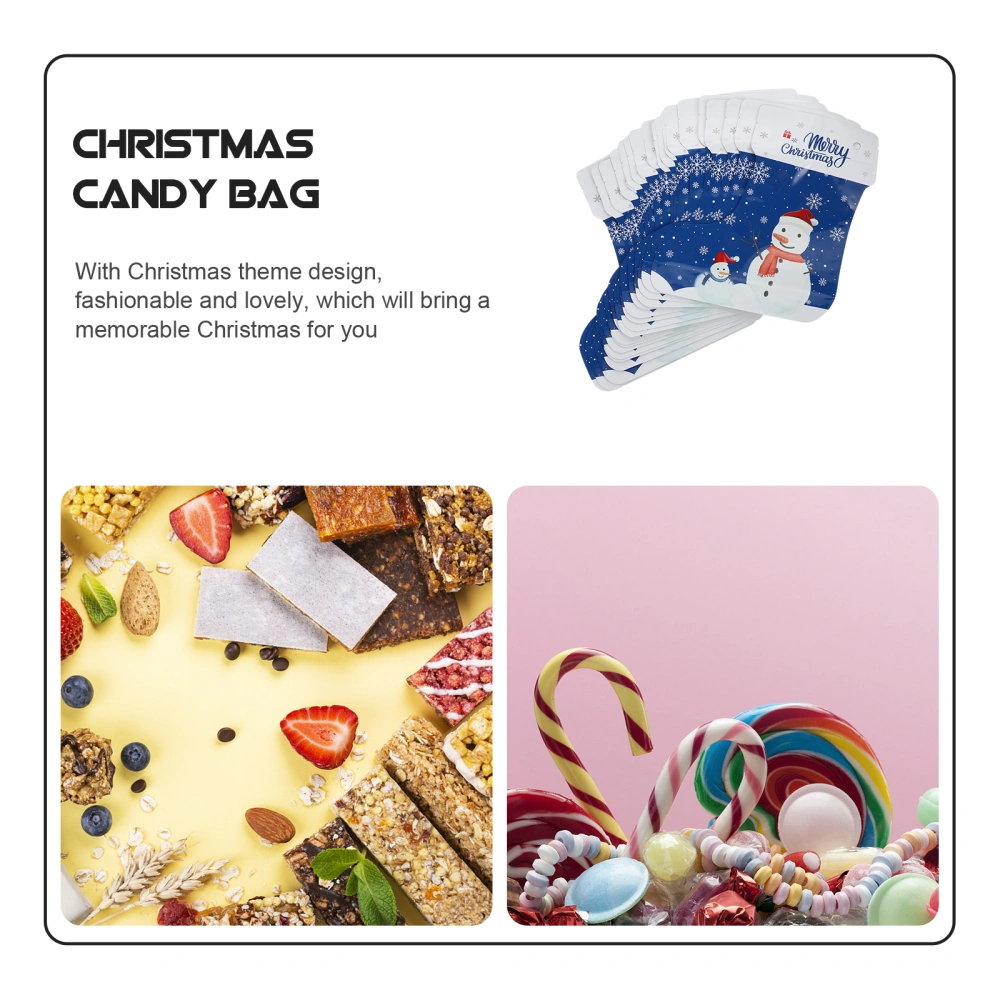 20Pcs Christmas Sock Candy Bags Self-sealing Bags Food Storage Bags Wrapping Bag