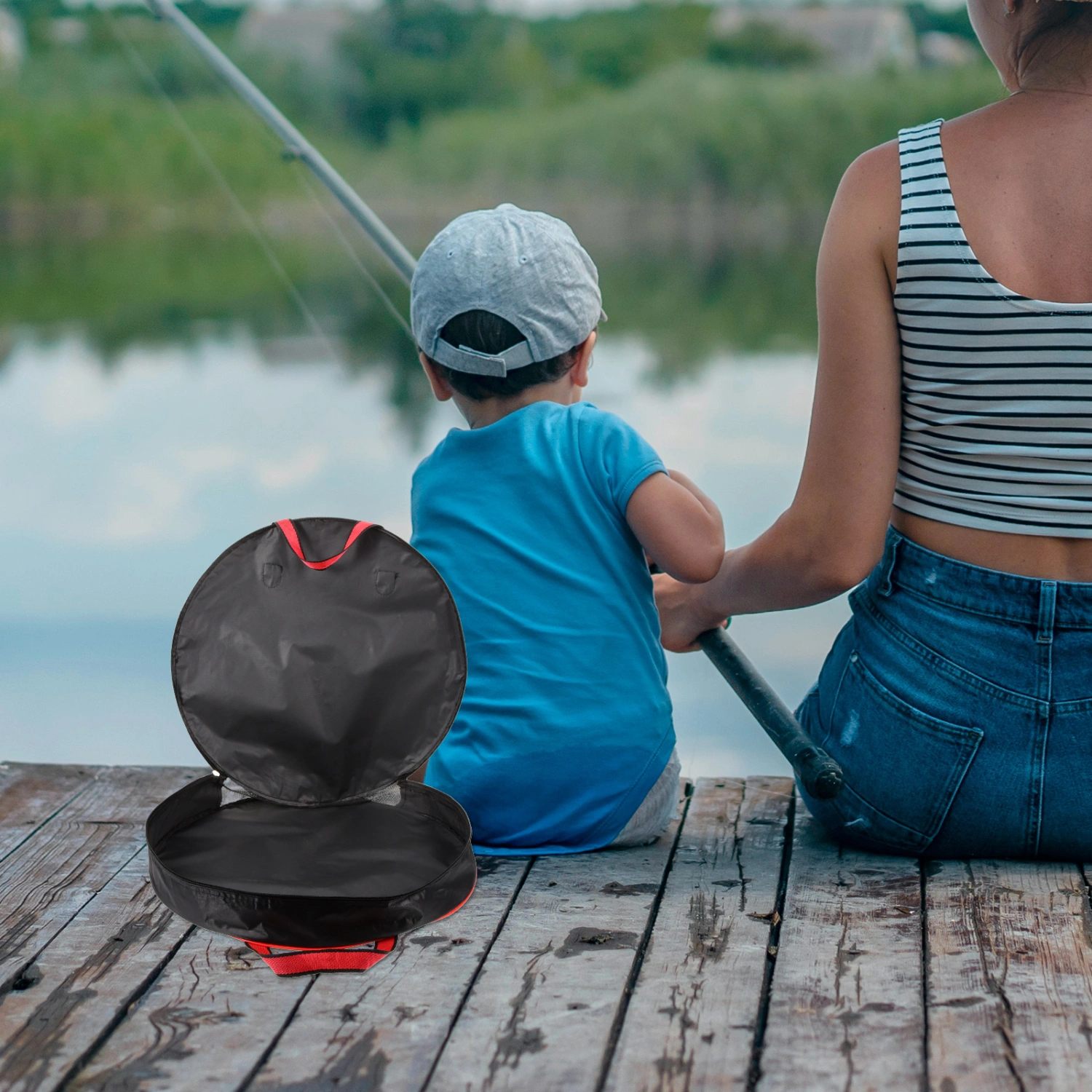 Outdoor Fishing Tools Storage Bag Folding Fishing Tackle Storage Holder Canvas Fishing Bag