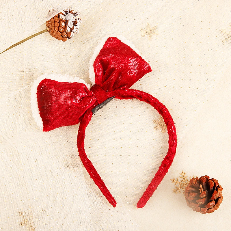  Christmas Bow Headband Bowknot Hairband Women Holiday Hair Styling Accessory