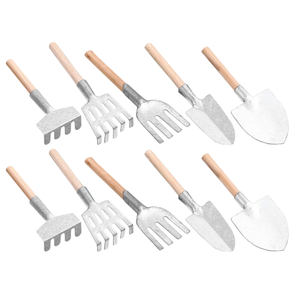 1 Set of Lovely Rake Model Gardening Tool Model Ornament Garden Tool Model Decors