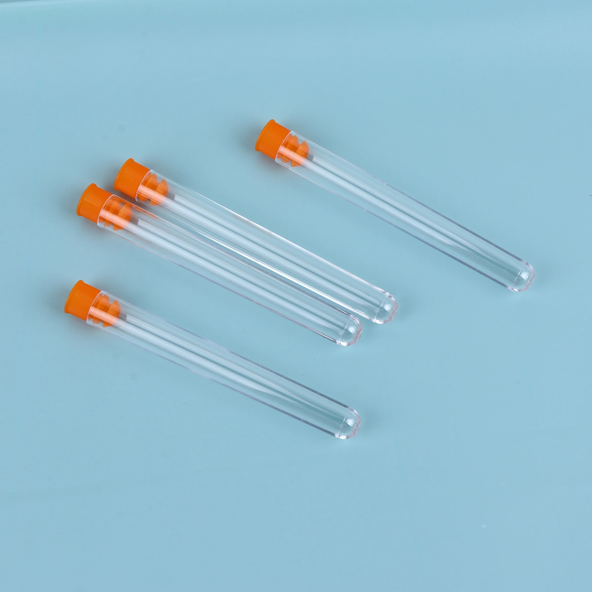 50Pcs Plastic Clear Test Tube for Scientific Experiments Party Candy Storage with Cap(Random Color)