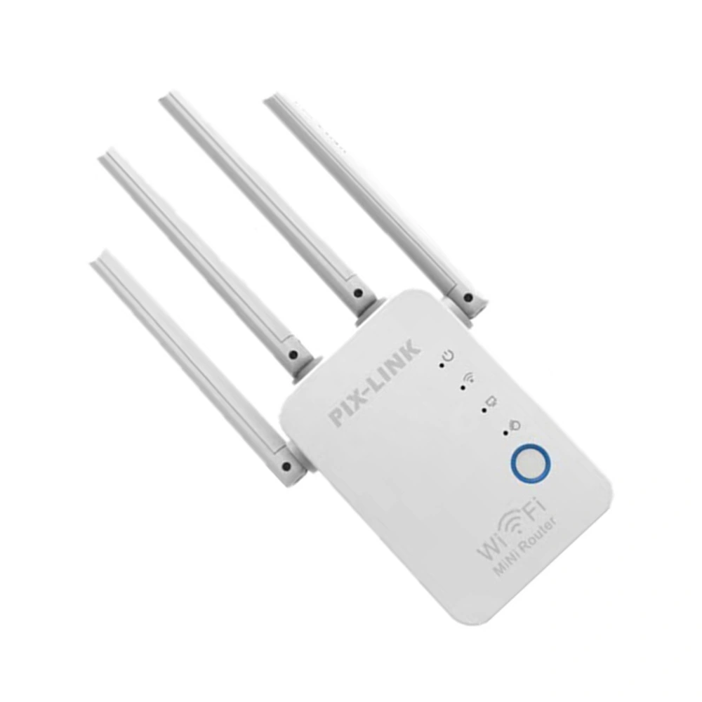 300 Mbps Wireless-N Router Wifi Repeater Long Signal Range Extender Booster Antenna Amplifier White (EU Plug)