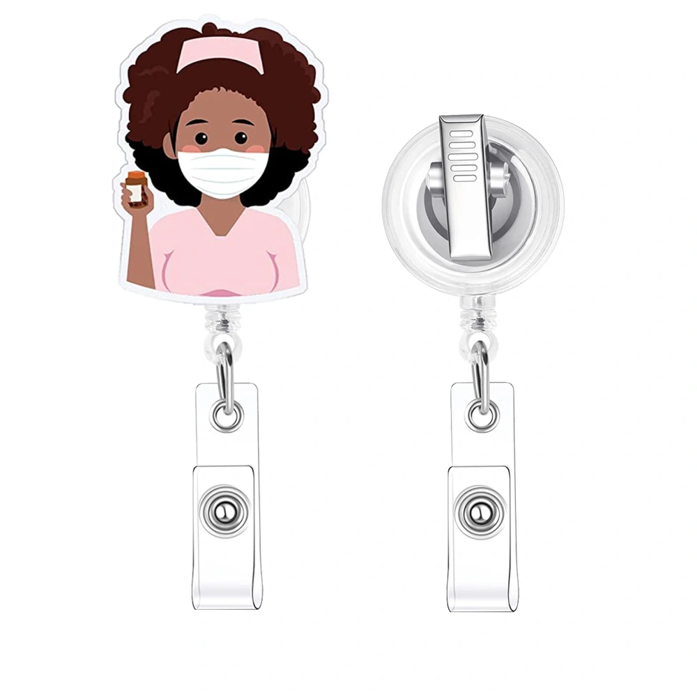 2 pcs Retractable ID Cards Holder Badge Holder Nurse ID Card Holder with Swivel Clips