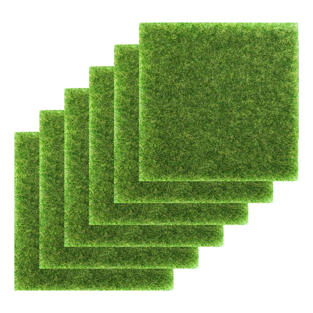 6pcs Artificial Lawn Simulation Grass Micro Landscape Adornment (Green)